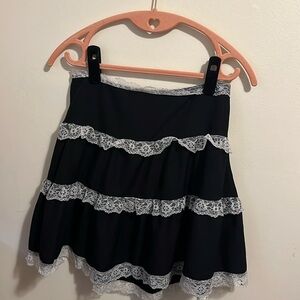 Black Frilly Mini Skirt
